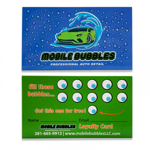 Mobile Bubbles Punch Cards