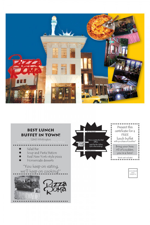 page by page postcard pizza roma
