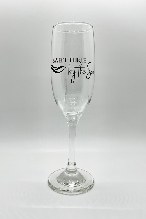 Sweet Three by the Sea Champagne Glass